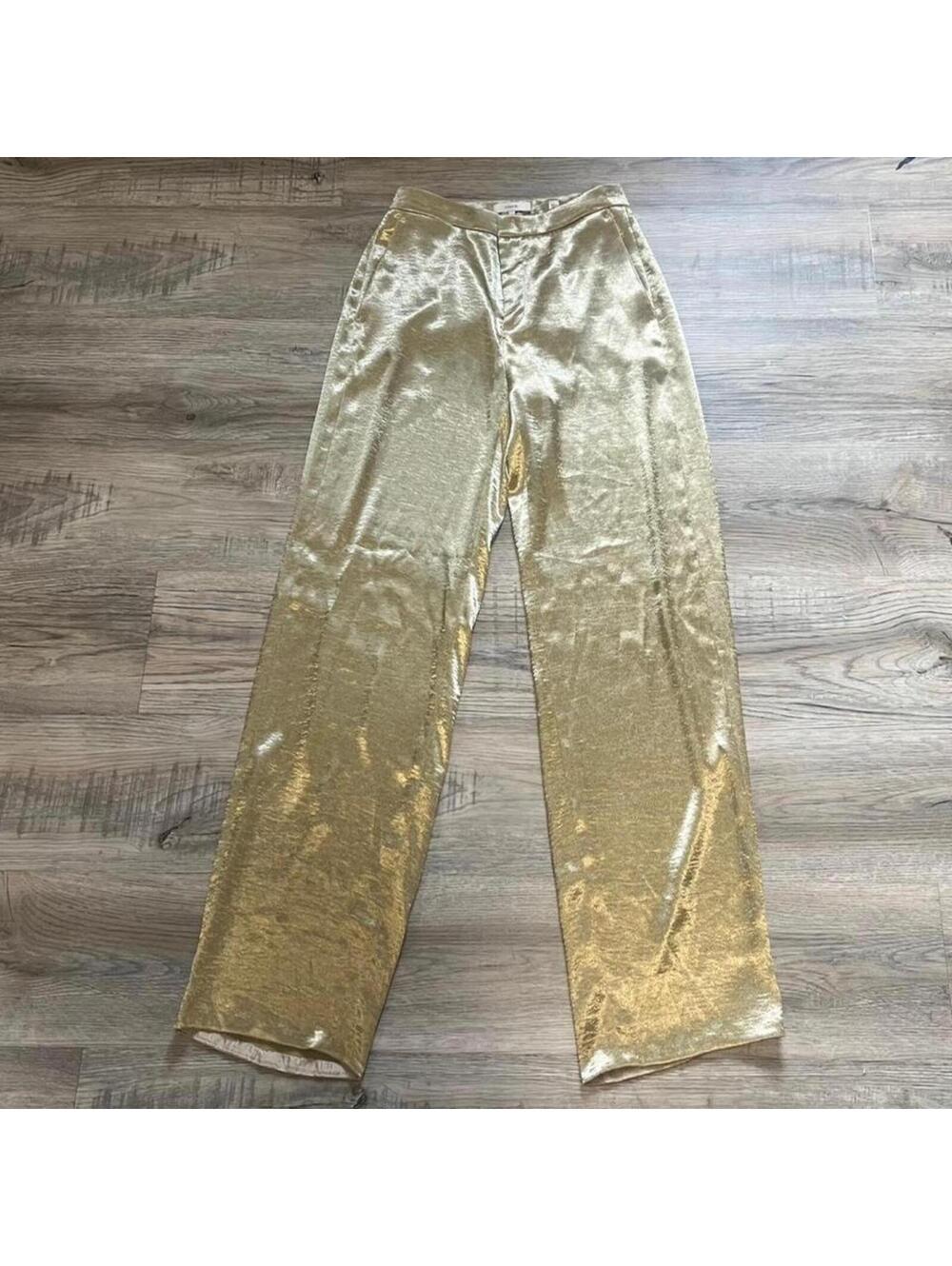 Vince Gold Metallic Pants - Picture 3 of 8